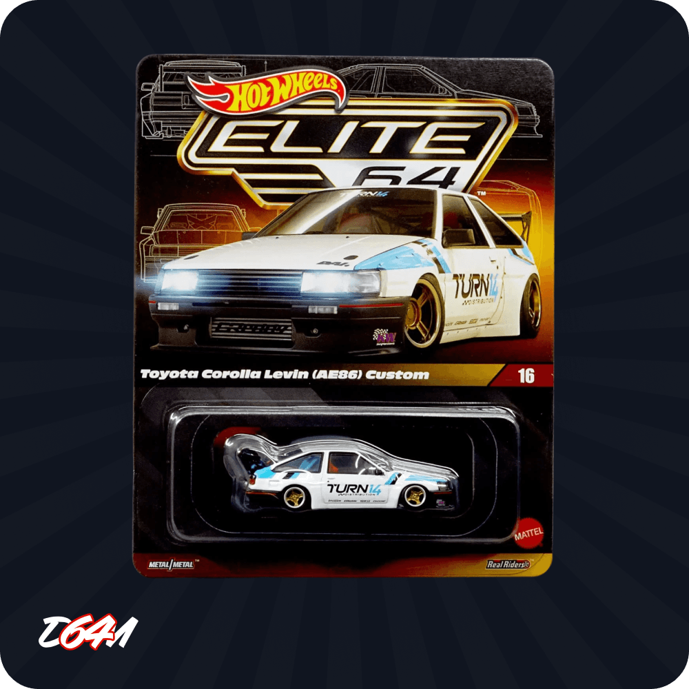 Toyota Corolla Levin (AE86) Custom є шістнадцятою моделлю Elite 64 у списку Hot Wheels 2025 го року